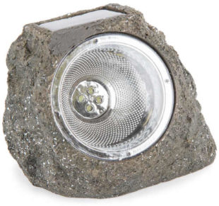 Venkovní solární svítidlo ve tvaru kamene