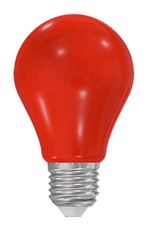Červená led žárovka 1 W s klasickou baňkou