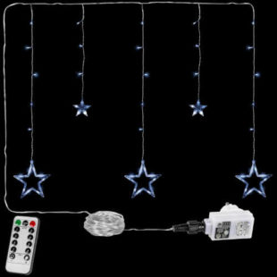 Vánoční LED řetěz - hvězdy s 61 LED diodami