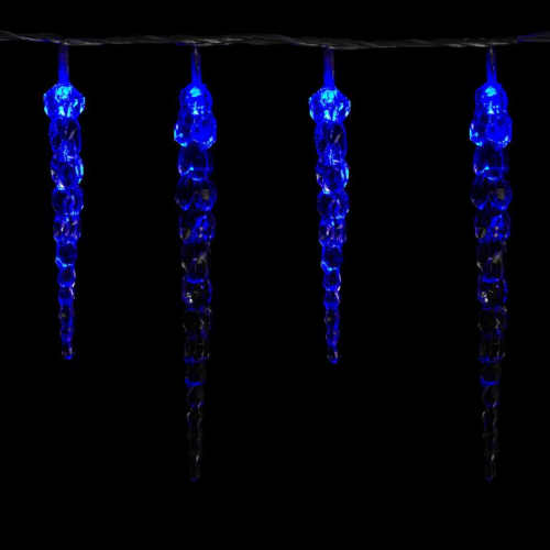 modré dekorativní svítící rampouchy