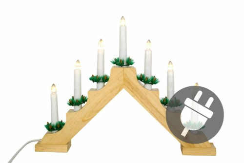 Dřevěný vánoční svícen s LED diodami