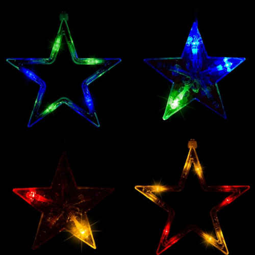 barevné světelné LED hvězdy