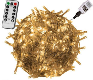 Dlouhý vánoční řetěz s dálkovým ovladačem 60 m 600 LED světýlek